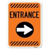 Signmission Flex Post Entrance W/ Right Arrow for Flex Paddle Alum Parking Sign, 24" L, 18" H, A-1824-23959 A-1824-23959